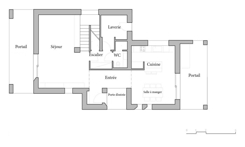Plan de masse implantation de la maison du jeune couple, non fonctionnel avant les travaux.