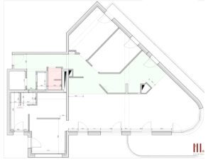Un plan de masse du projet réalisé par l'architecte et maître d'œuvre Mélanie Ligier, fondatrice du cabinet Archimel