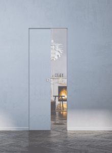 Portes coulisasntes Syntesis EI30, porte invisible sans habillage de contour et coupe-feu