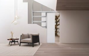 Portes coulissantes invisibles Syntesis Line ambiance salon.