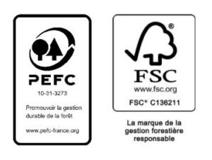 Logo PEFC FSC ECLISSE France pour porte bois et habillage bois